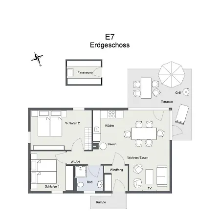 Holiday home Wiesengefluester E7 - Mit Fasssauna, Nur 3 Gehminuten Zur Mueritz Robel
